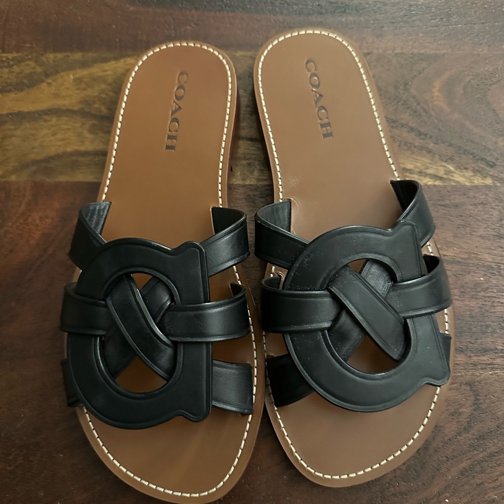 Coach Issa black sandals- size 9
